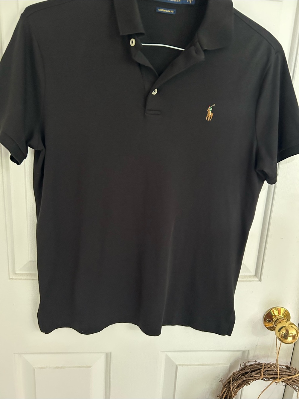 Polo by Ralph Lauren Black Custom Slim Fit Polo